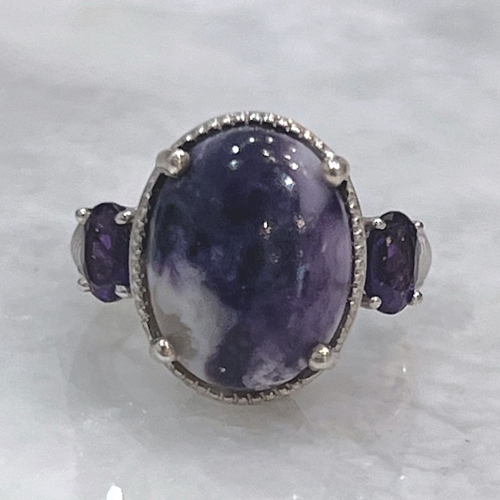 Tiffany Opal and Amethyst Sterling Silver Ring
